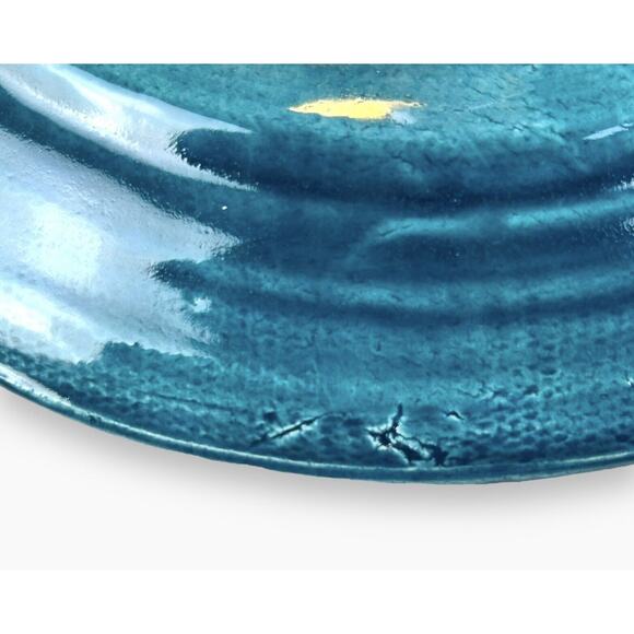 Kani Of Hawaii 10 Inch Plate Hand Made Floral Colorful Flowers Blues Red Yellow - Picture 8 of 10